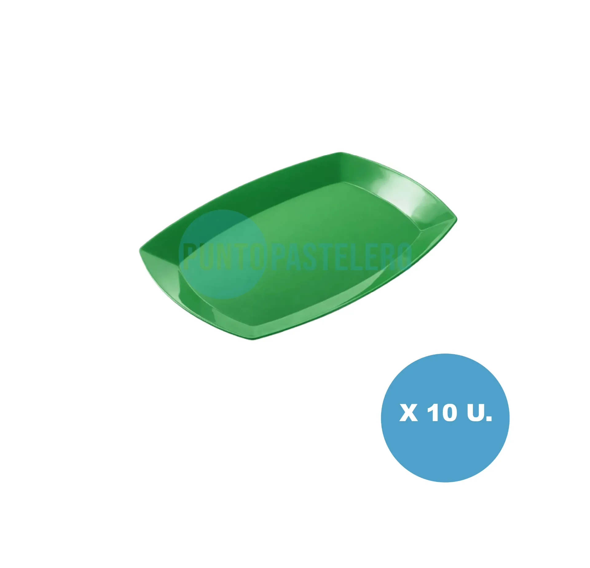 PLATO BANDEJA KOVALPLAST 20X28 VERDE (10 U.)