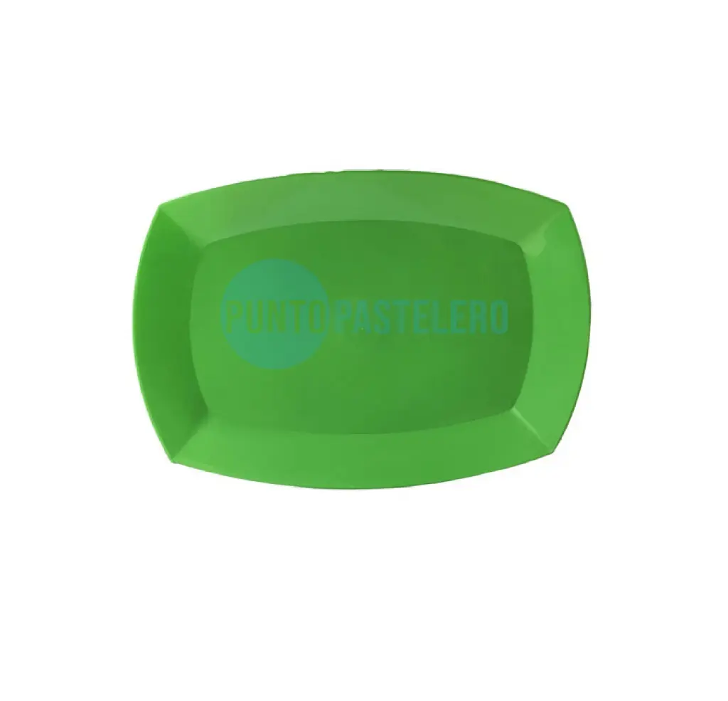 [7798098700478] PLATO BANDEJA KOVALPLAST 20X28 VERDE (10 U.)