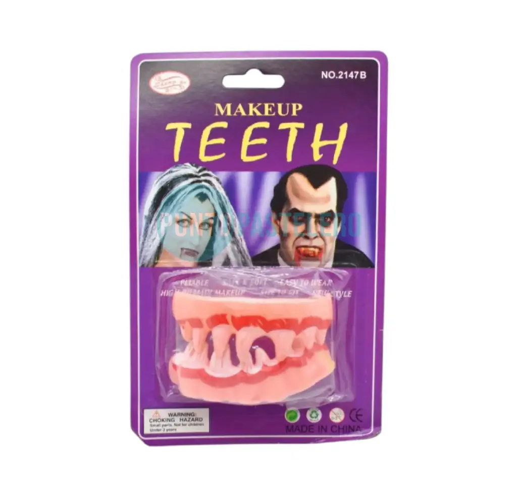 [00120632] DIENTES VAMPIROS CON SANGRE