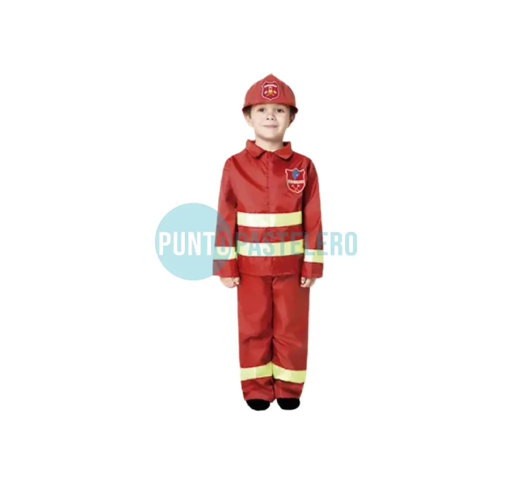 DISFRAZ BOMBERO ROJO NIÑO CANDELA T. 2 (4 A 6 AÑOS)