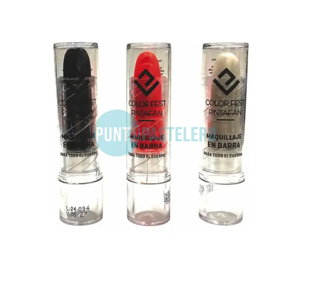 MAQUILLAJE ARTISTICO EN BARRA ROJO NEGRO Y BLANCO (X 3 U.)