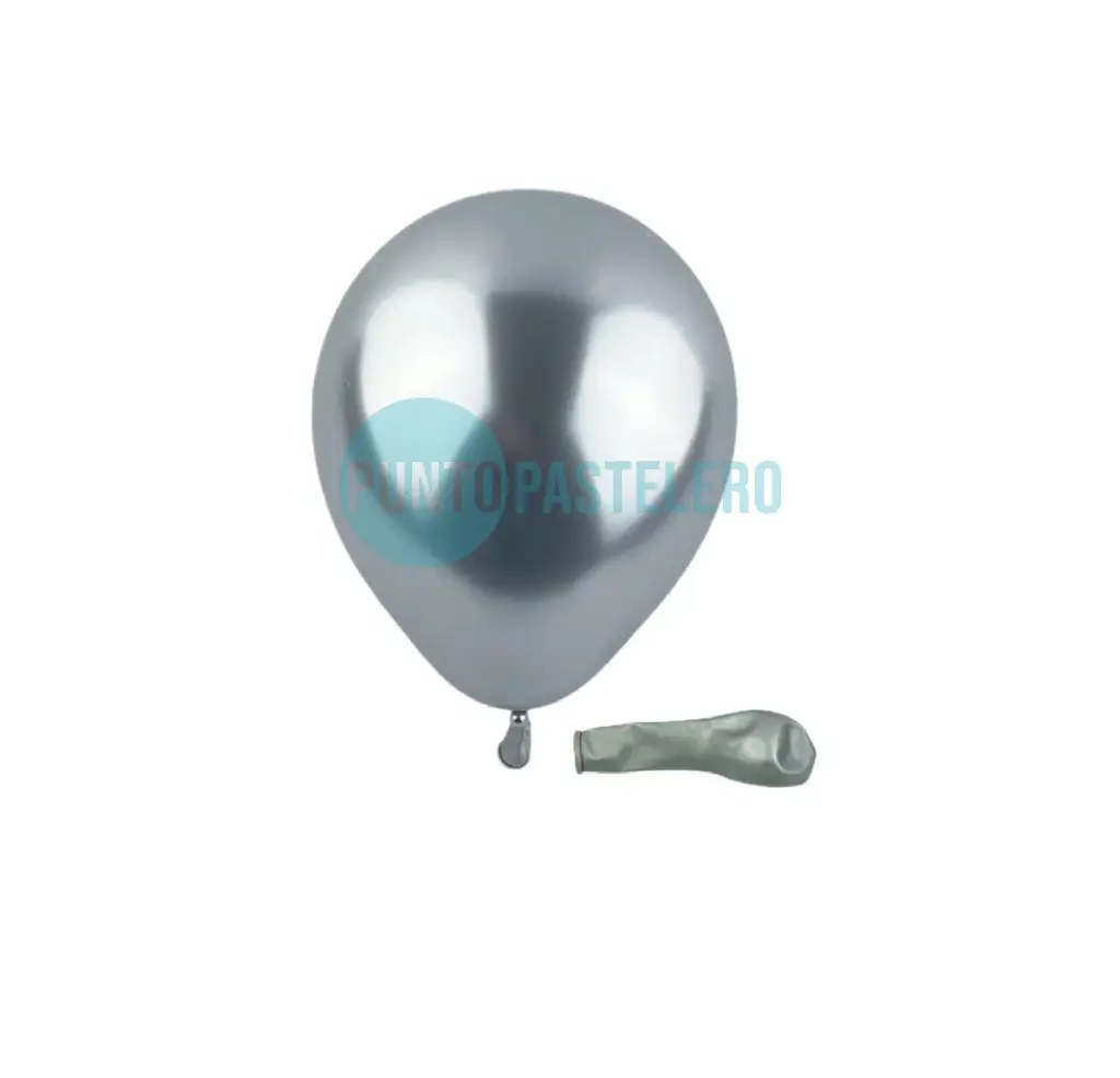 [6907056015115] GLOBO BALLONS CROMADO 12" PLATA (X 50 U.)