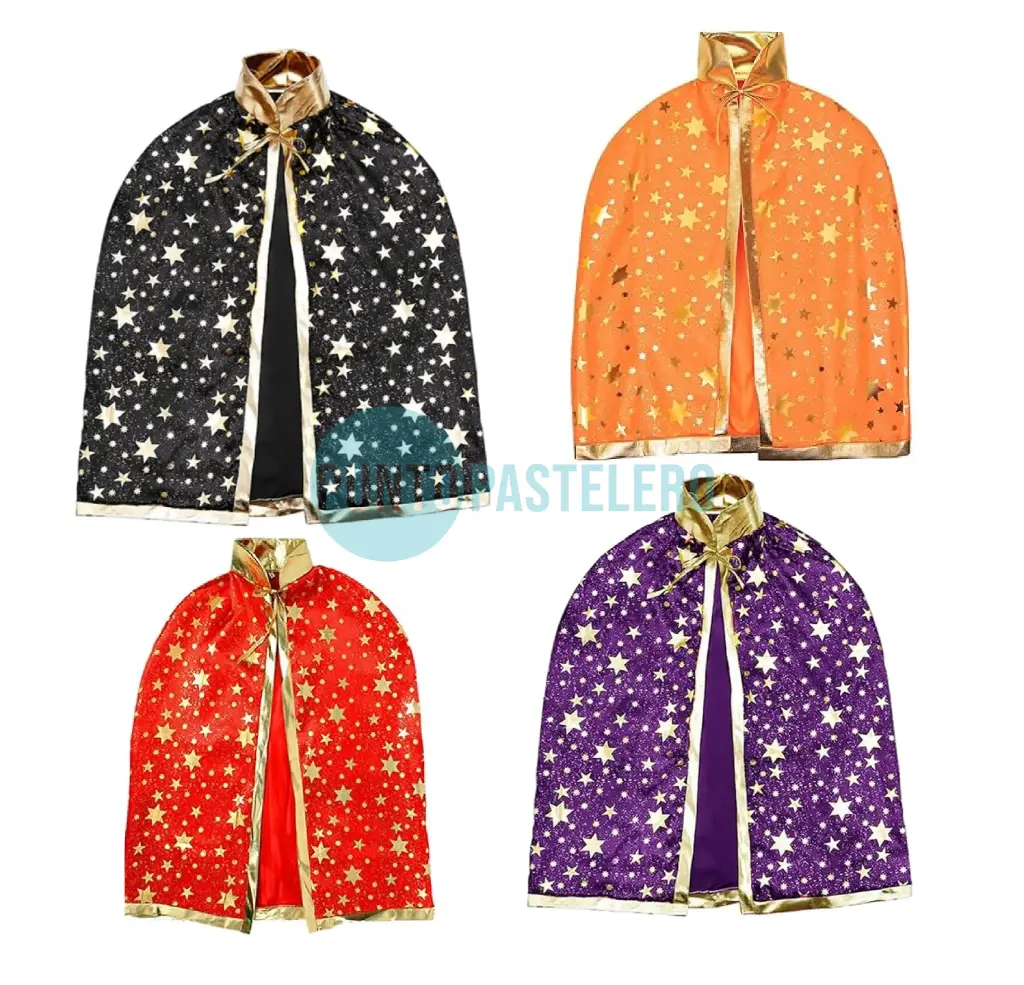 [00120640] CAPA DE MAGO CON ESTRELLAS COLORES SURTIDOS