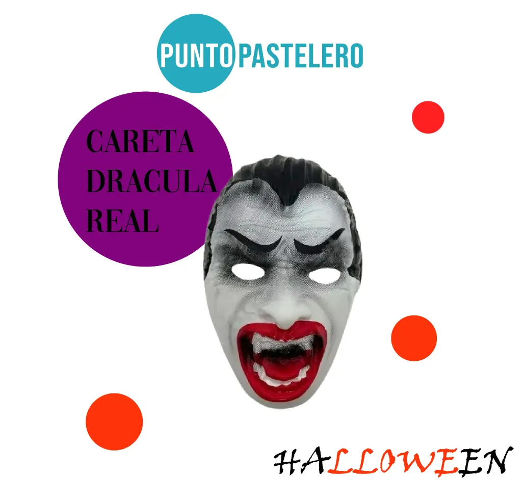 CARETA PLASTICO DRACULA (X 6 U.)