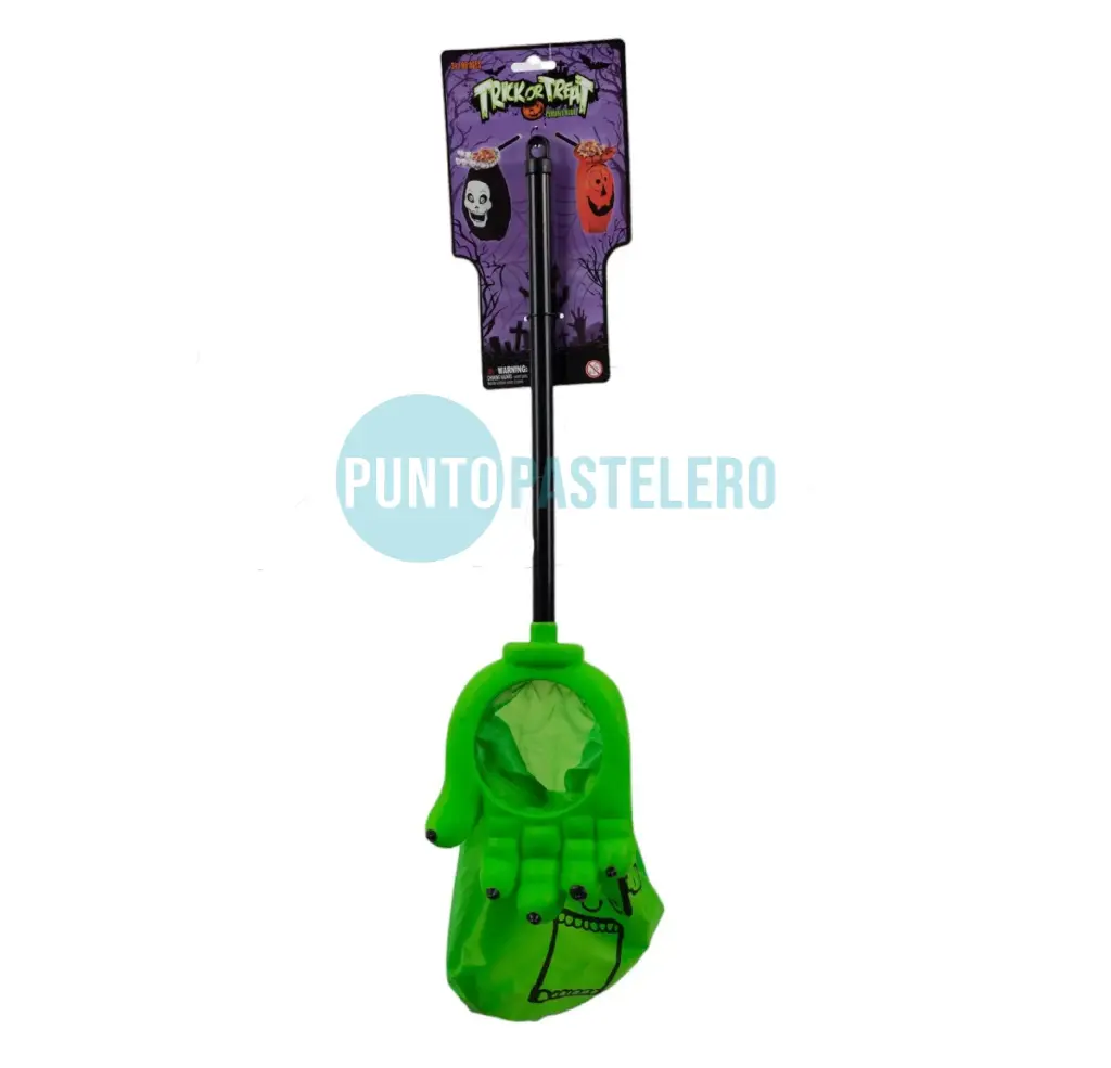 MANO CARAMELERA VERDE FRANKESTEIN CON BOLSA