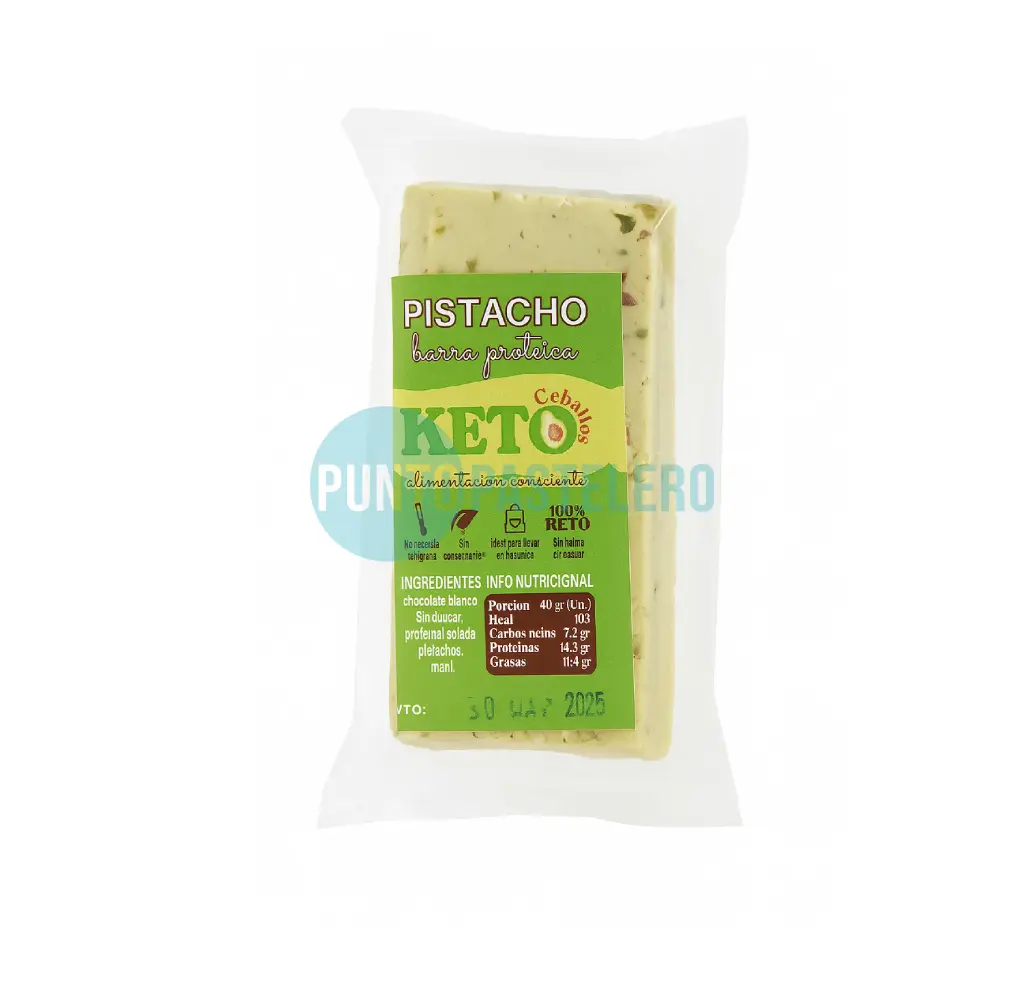 BARRITA KETO PISTACHO X 40 GR. (KETO CEBALLOS)