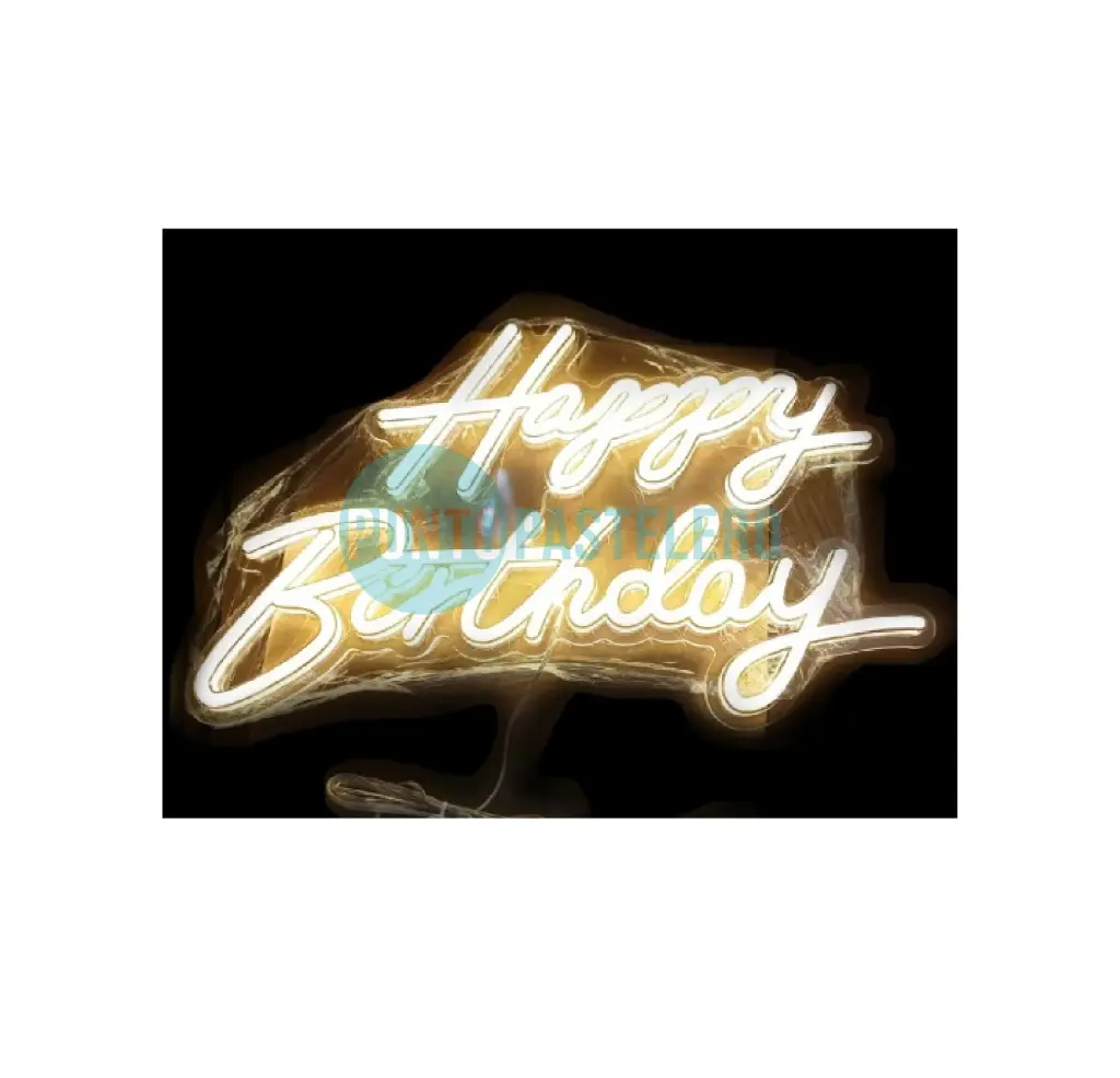 [ALQCARTEL] ALQUILER CARTEL COLGANTE NEON HAPPY BIRTHDAY (44X32 CM)
