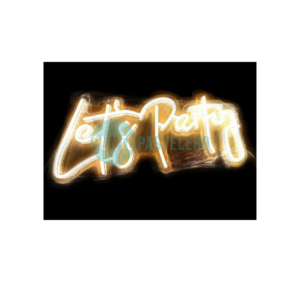 ALQUILER CARTEL COLGANTE NEON LET´S PARTY (40X18 CM)