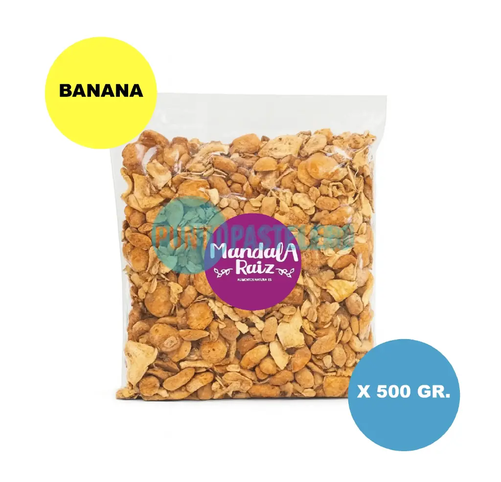 [7798443370103] GRANOLA MANDALA RAIZ BANANA (SIN AZUCAR) (X 500 GR.)