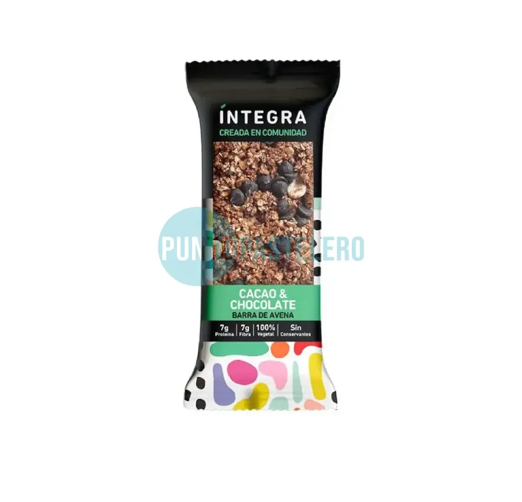 BARRA DE CEREAL INTEGRA AVENA Y CHOCOLATE (X 43 GR.)