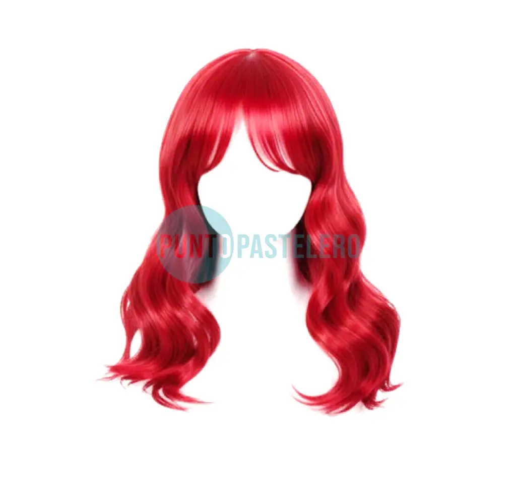 PELUCA LARGA CON RULOS ROJO
