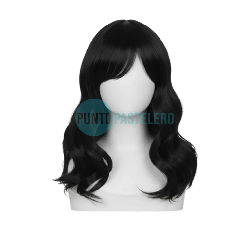 PELUCA LARGA CON RULOS NEGRO
