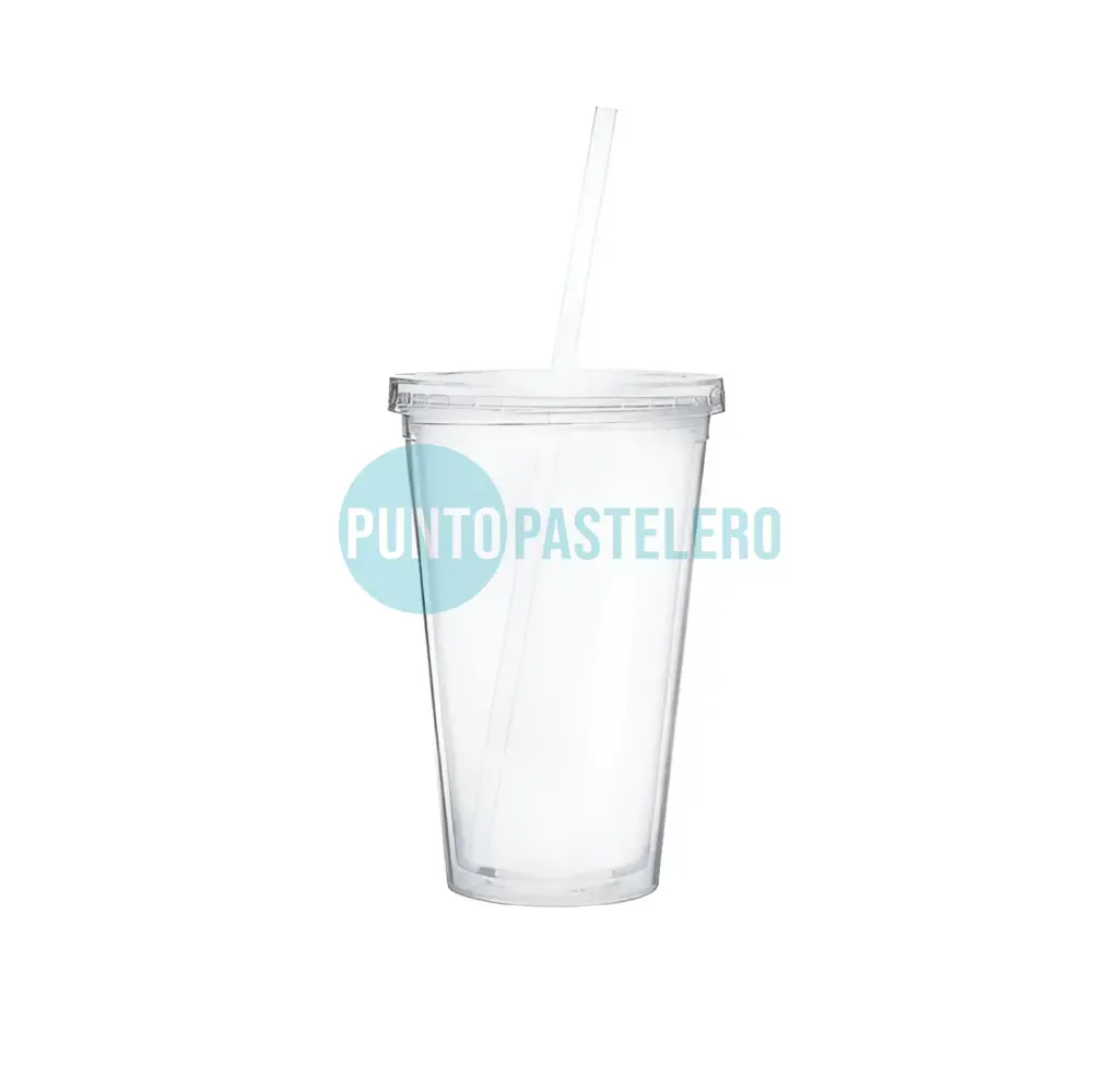 VASO ACRILICO TRANSPARENTE MILKSHAKE (500 CC) 