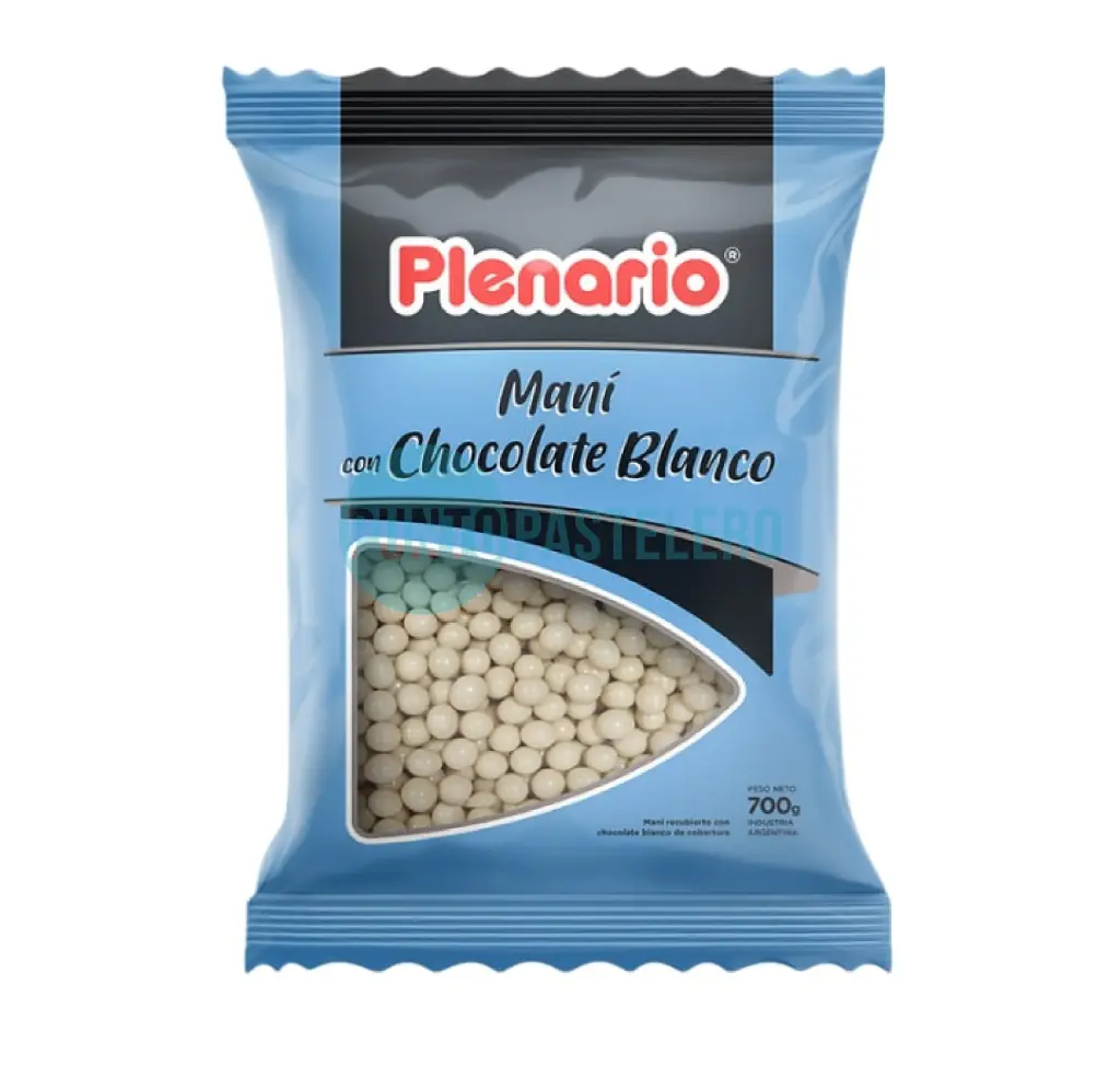 MANI CON CHOCOLATE BLANCO PLENARIO (X 700 GR.)