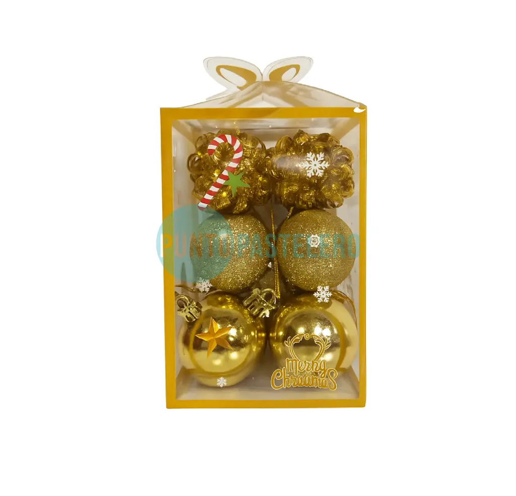 [7820250606011] SET ADORNO NAVIDEÑO DORADO (12 U.)