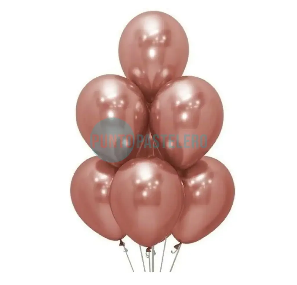GLOBO BALLONS CROMADO 10" ROSA GOLD SUAVE (X 50 U.)