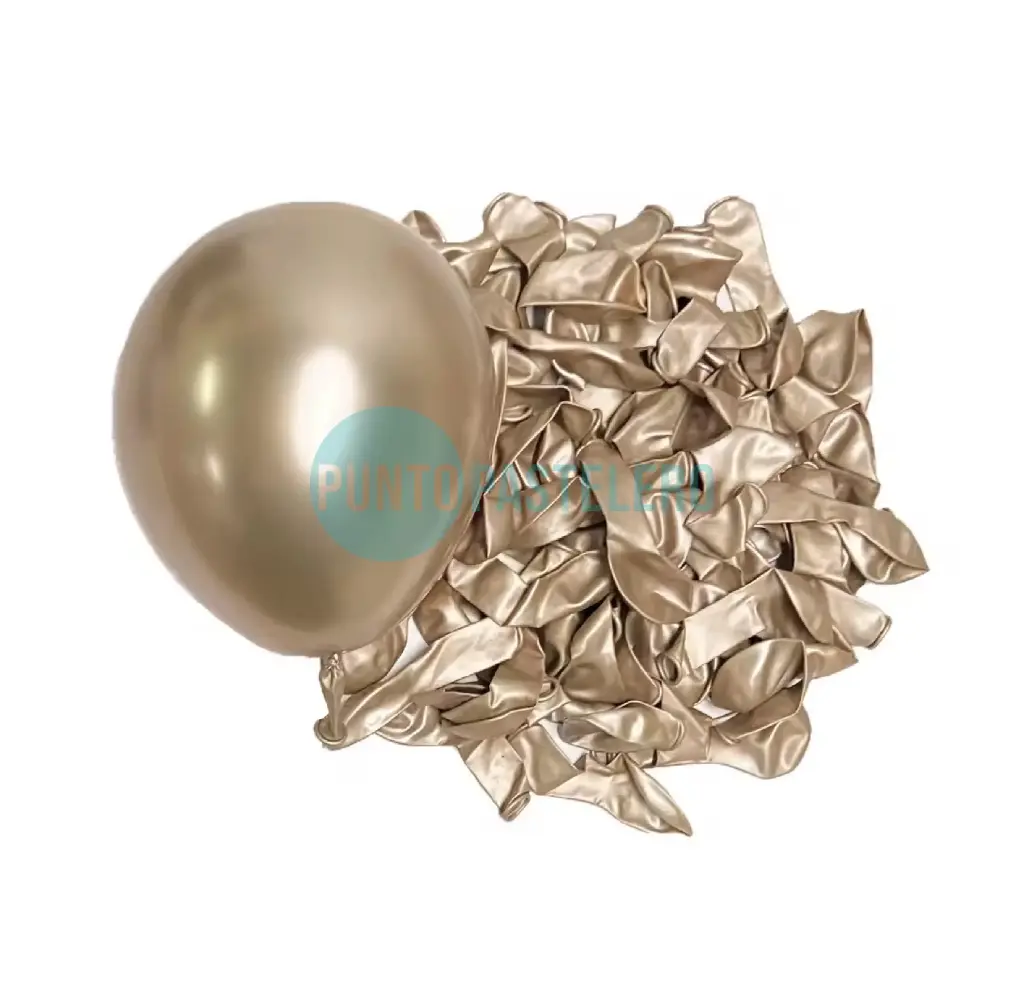 GLOBO BALLONS CROMADO 5" CHAMPAGNE (X 50 U.) 