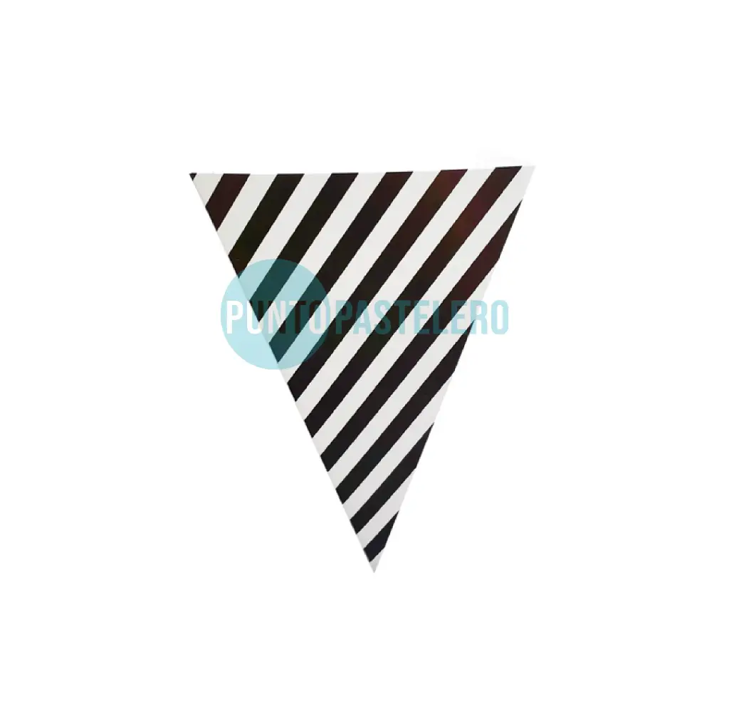 BANDERIN TRIANGULO RAYADO NEGRO