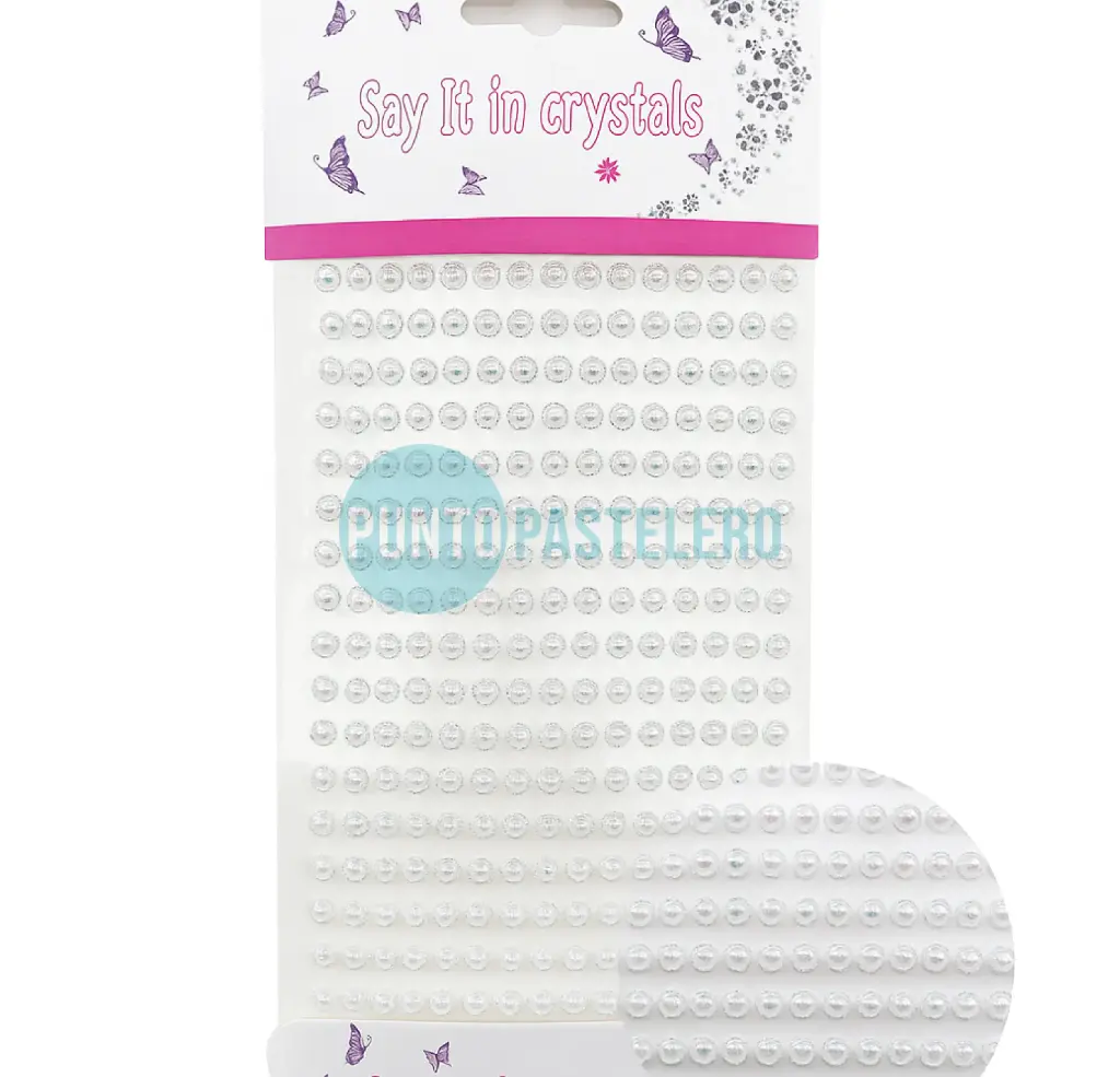 BLISTER STRASS AUTOADHESIVOS TORNASOLADO BLANCO 