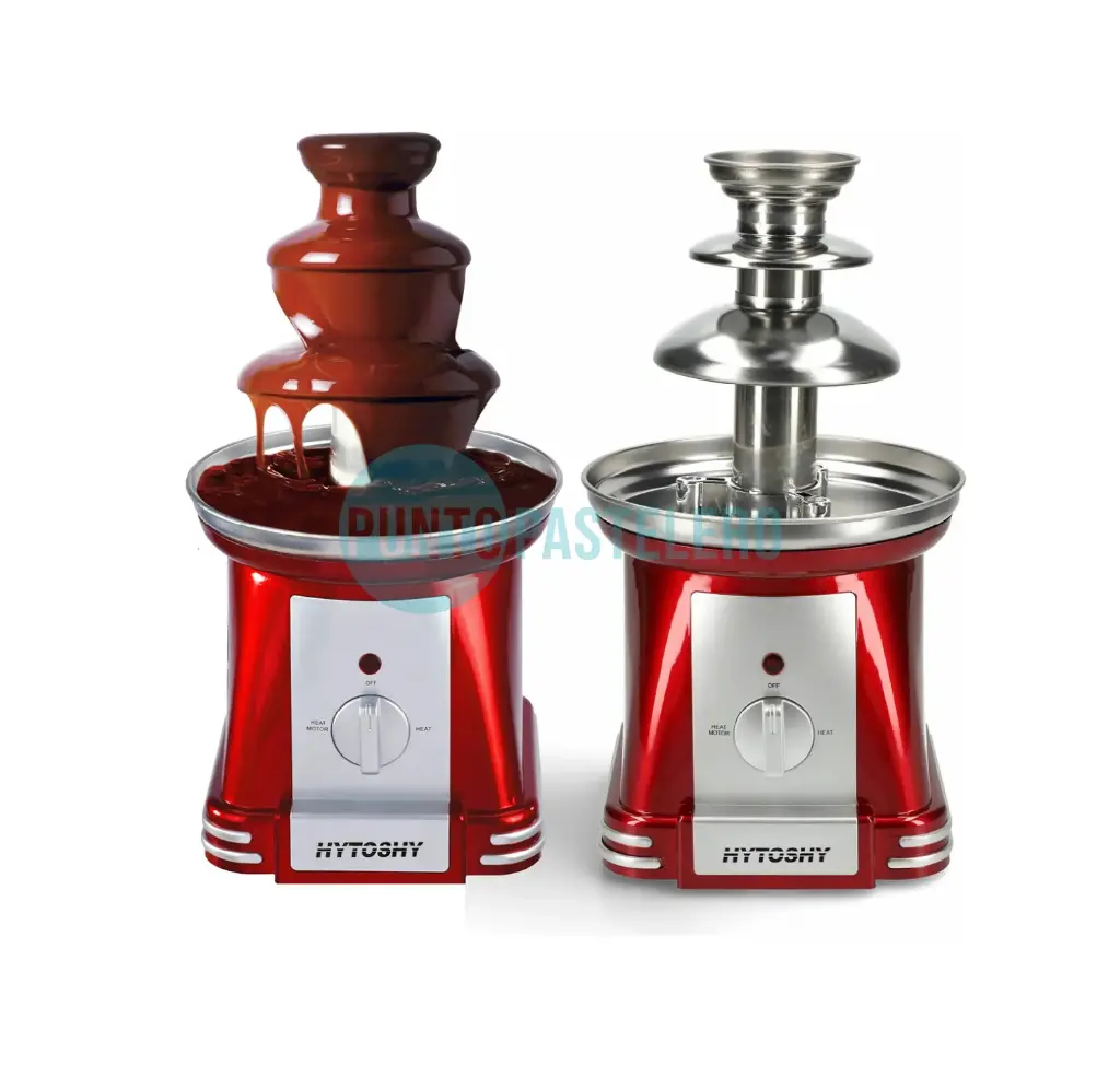 MINI CASCADA DE CHOCOLATE HYTOSHY ACERO INOXIDABLE (3 PISOS) (70 W) (COLOR ROJO)