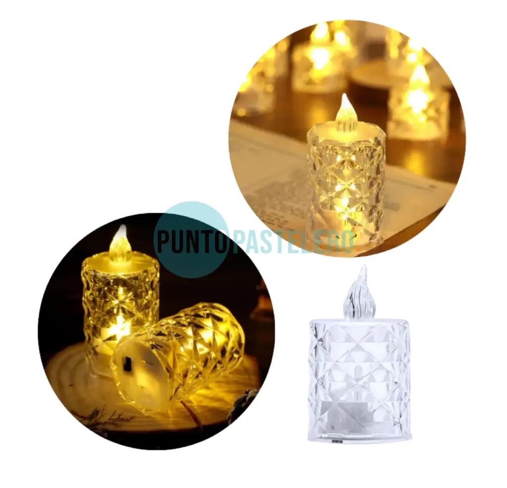 [00120257] VELA DE NOCHE LED ALTA FACETADA (8 CM) (CALIDA)