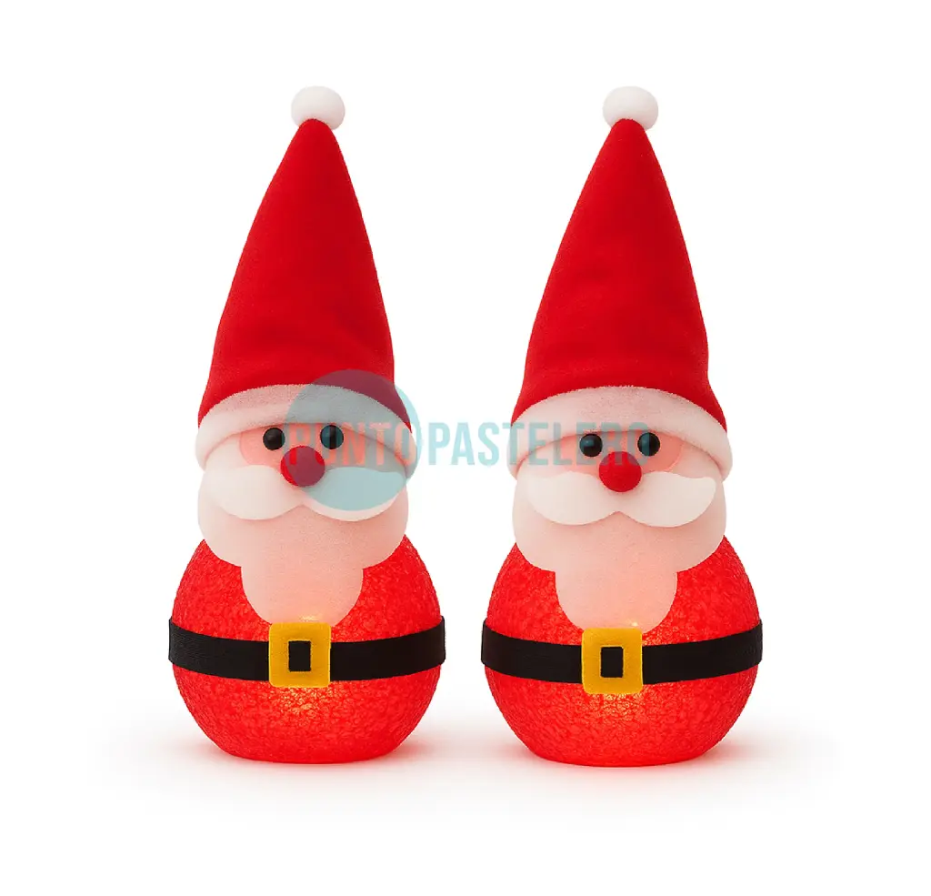 ADORNO PAPA NOEL CON LUZ (2 PIEZAS)