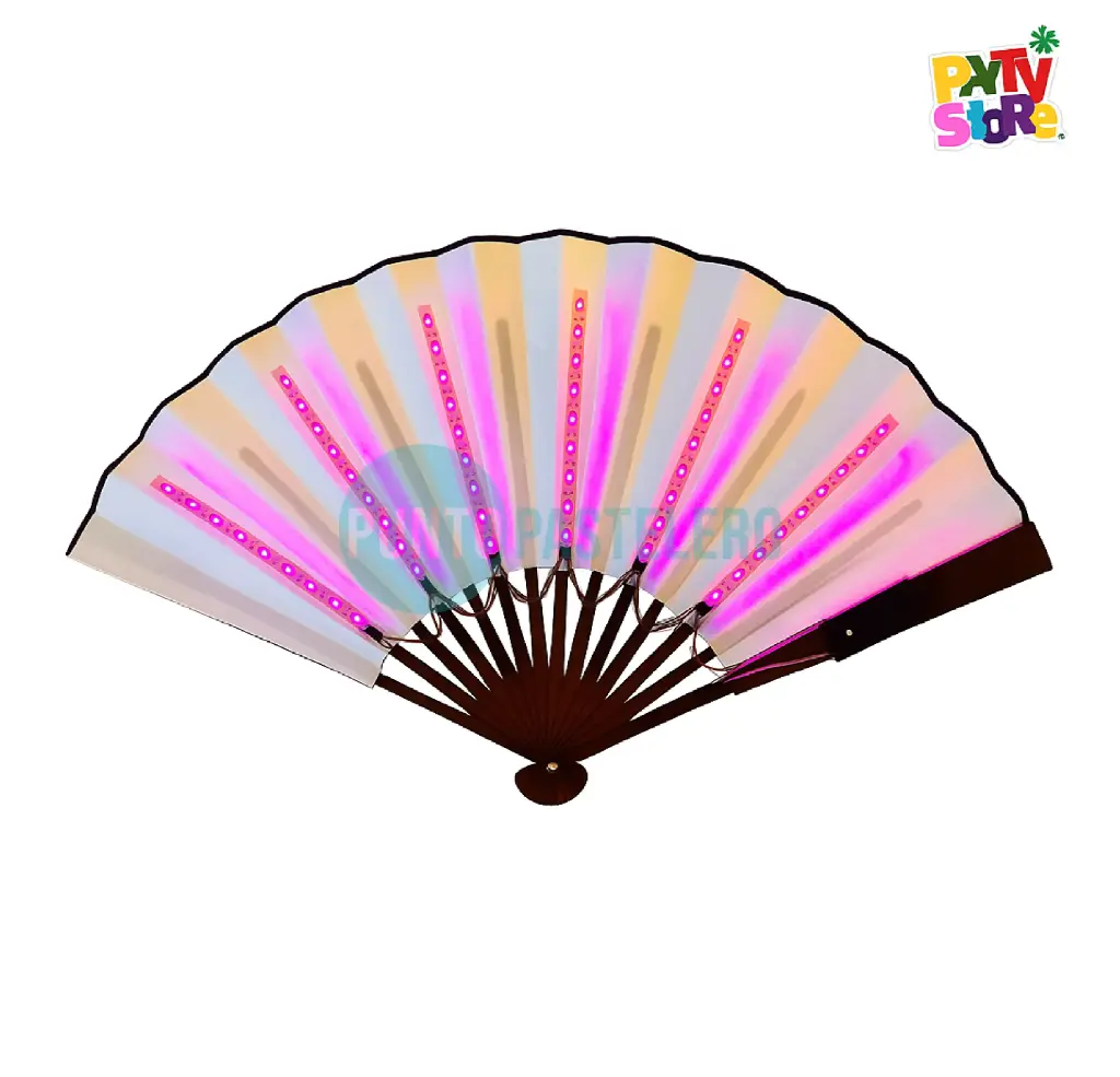  ABANICO ROSA LED (PARTY STORE)