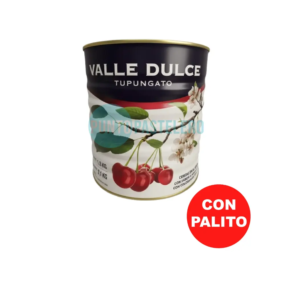 [CCP56] CEREZAS AL MARRASCHINO VALLE DULCE CON PALITO (LATA X 3.1 KG)