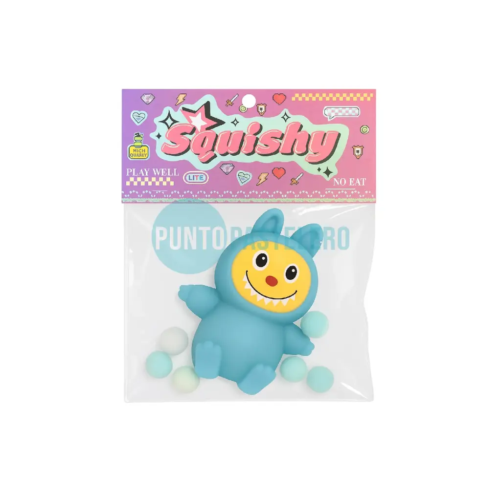 [4802102584046] SQUISHY LABUBU CON 8 POMPONES