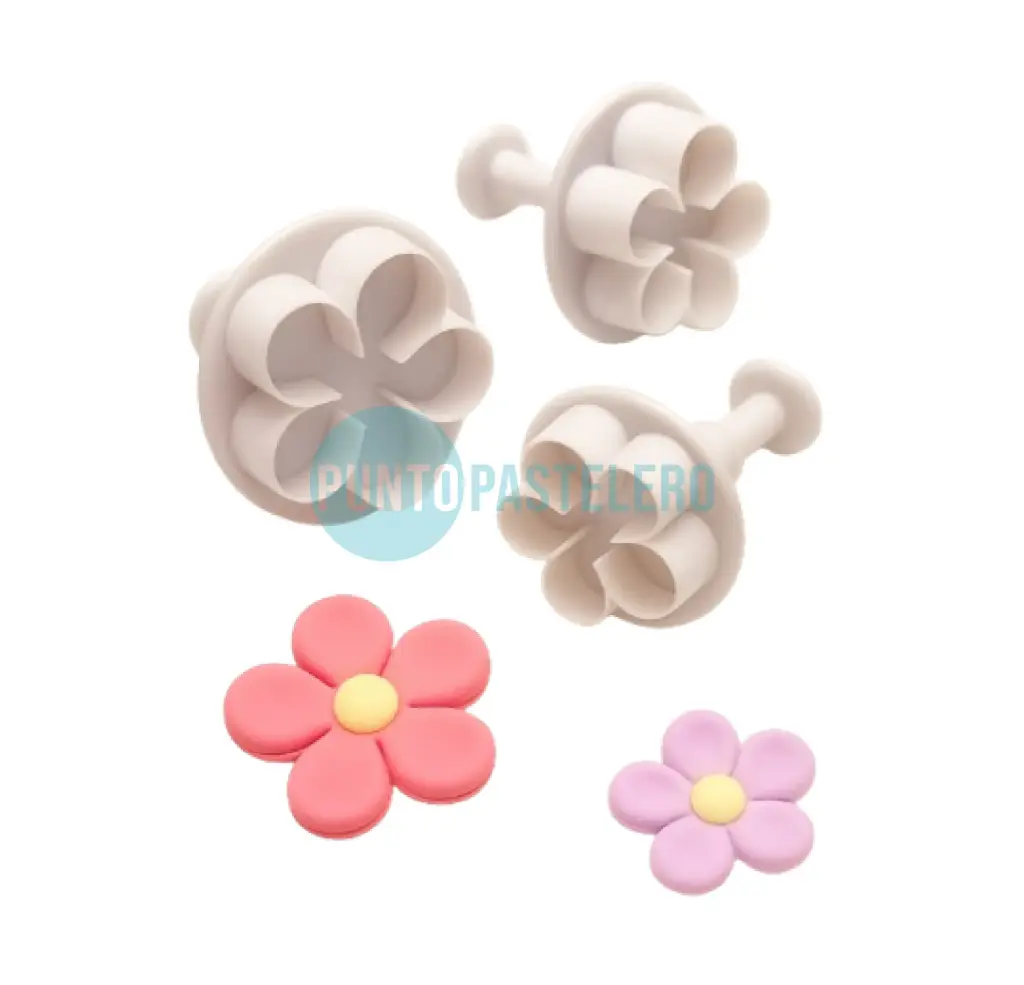 [C35P] CORTANTE CON EXPULSOR FLORES 5 PETALOS (X 3 U.) [CAJA 20]