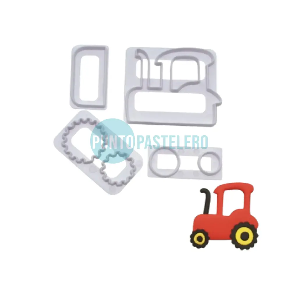 SET 4 CORTANTES MARCADOR PLASTICO 3D TRACTOR (CON PIEZAS) [P]