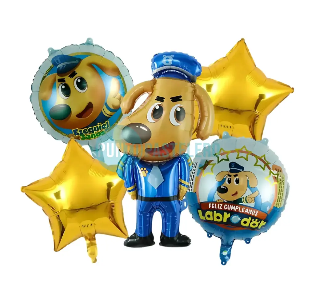 SET DE GLOBOS SHERIFF LABRADOR (5 PIEZAS)