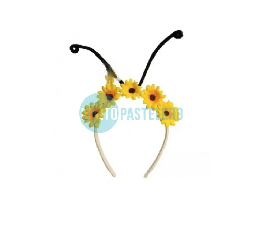 [32015700] VINCHA ABEJITA CON FLORES AMARILLAS