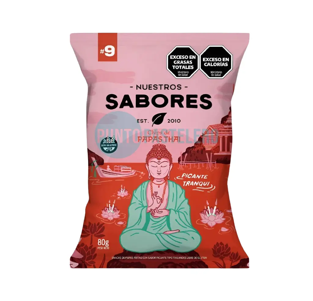 CHIPS DE PAPAS THAI NUESTROS SABORES (X 80 GR.) (SIN TACC)