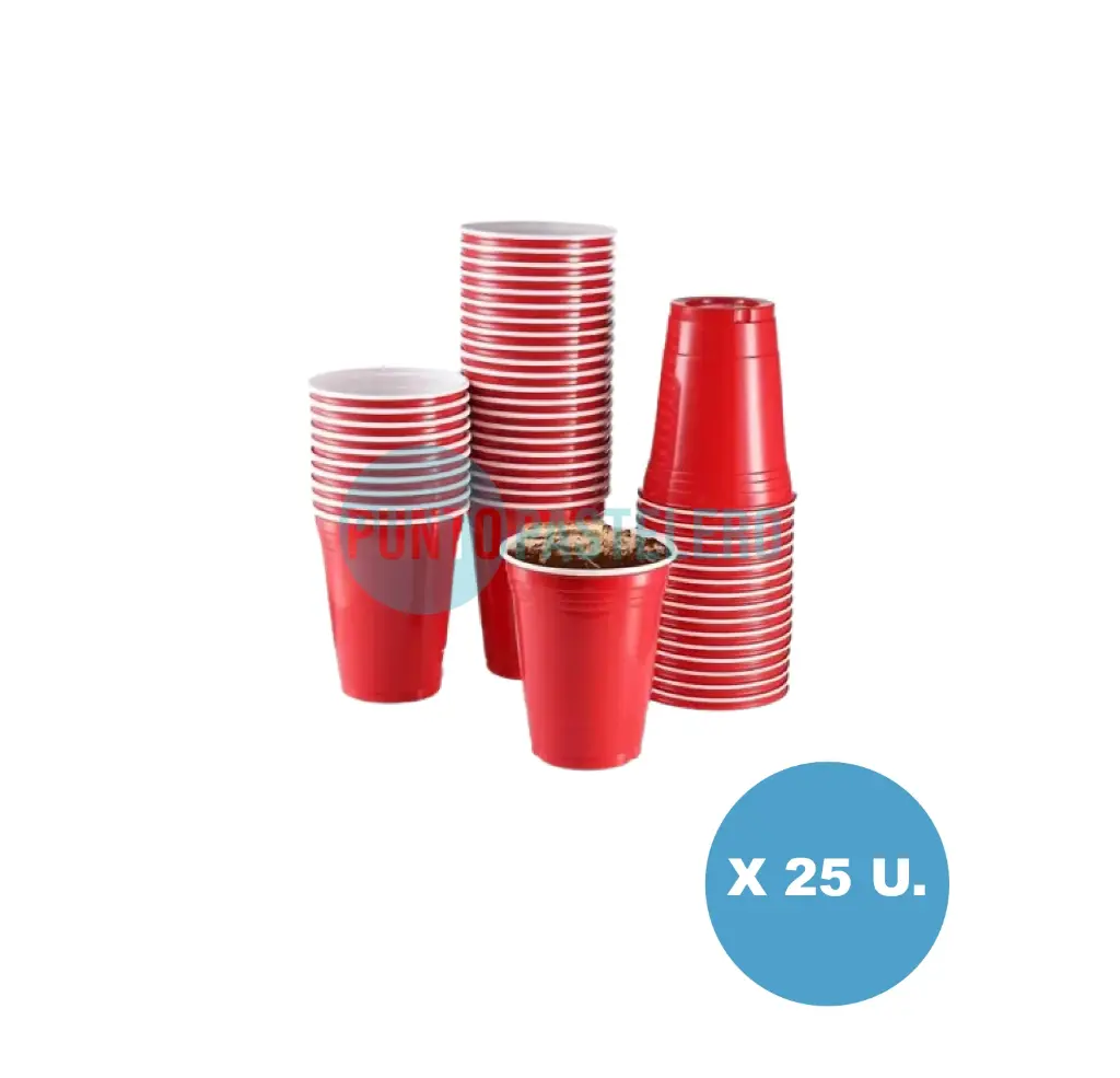 VASO AMERICANO ROJO 300 ML (COPOBRAS) (X 25 U.) 