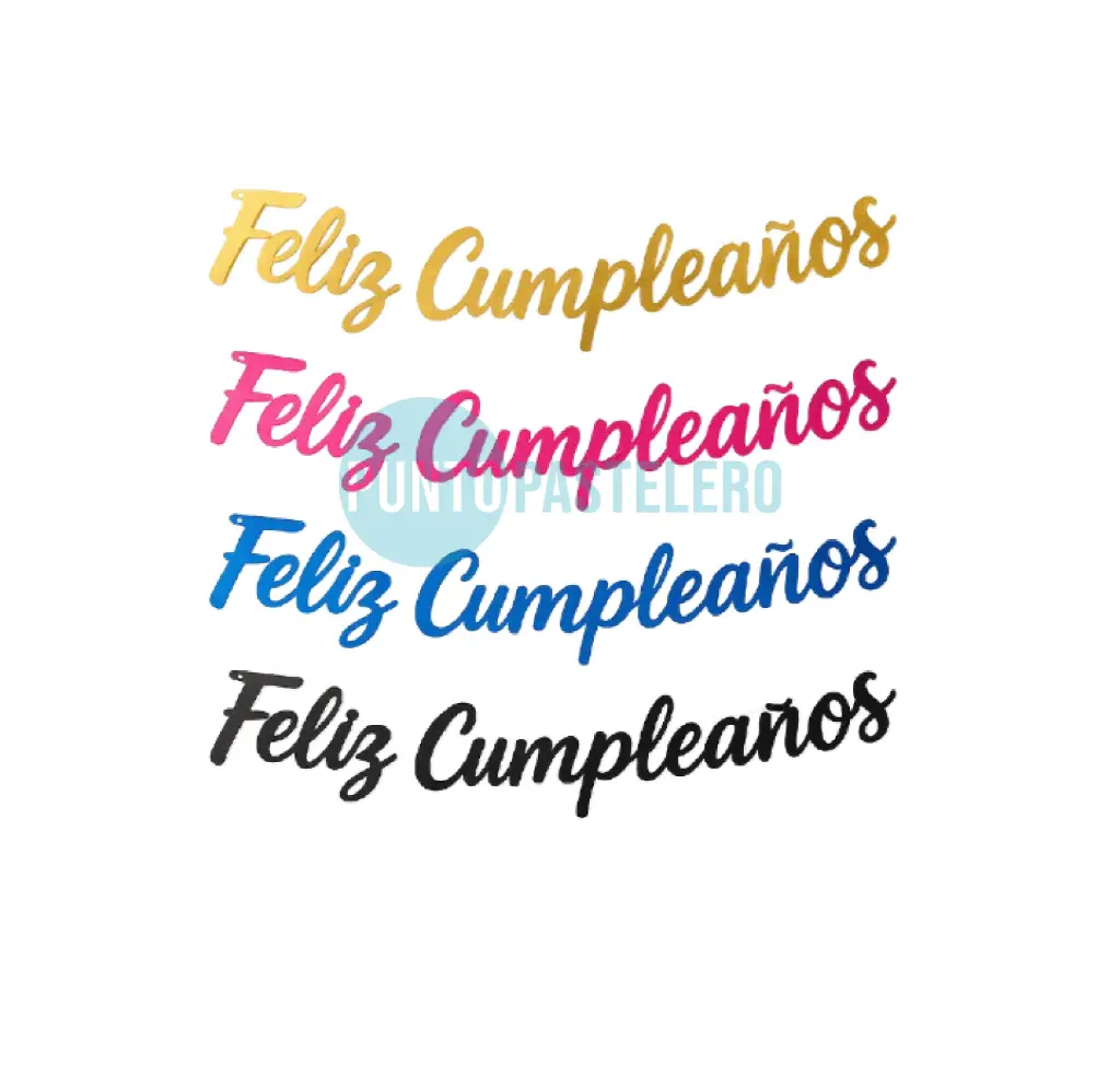 BANDERIN FELIZ CUMPLEAÑOS CURSIVA