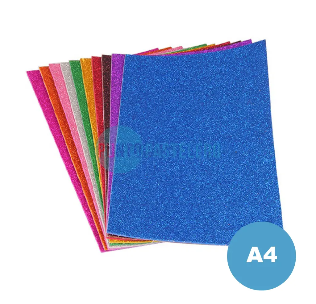 [GOAUVM] GOMA EVA GIBREADA BRILLO AUTOADHESIVA A4 (PARTY STORE) (HOJA) (VERDE MANZANA)