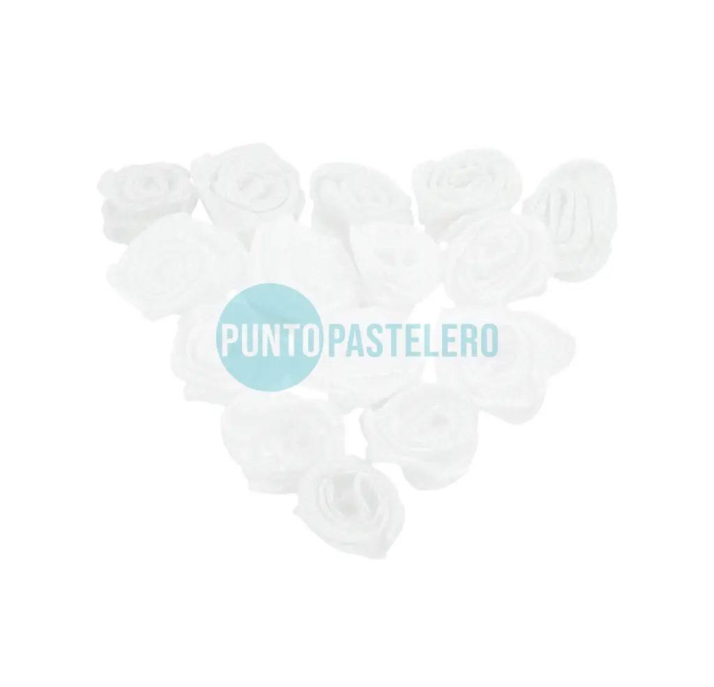 MINI FLORES DE RASO BLANCA CBX (X 72 U.)