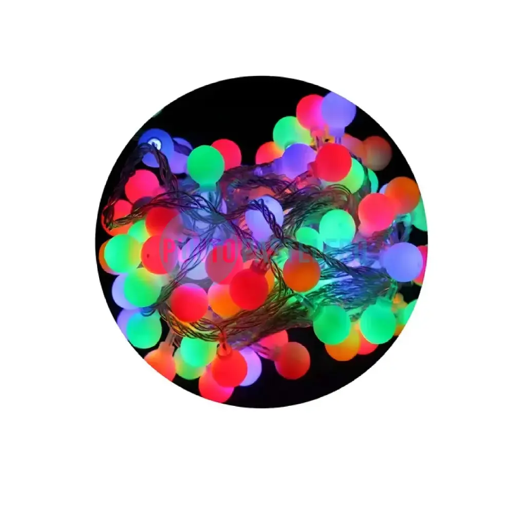 [7457102810304] GUIRNALDA LED 28 LUCES MULTICOLOR BOLITAS OPACAS 4M (220 V)