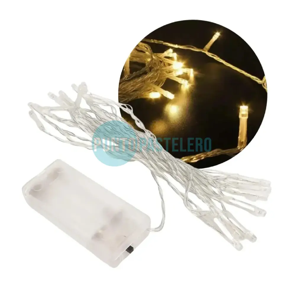 [7502001220027] GUIRNALDA LED 20 LUCES (CALIDA) (2 MT) (PILA AA) 