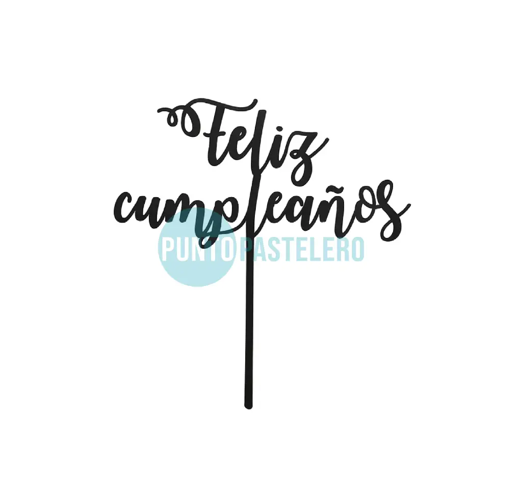 [TM44B] TOPPER FELIZ CUMPLEAÑOS 3 MM 3D (TT) (BLANCO)