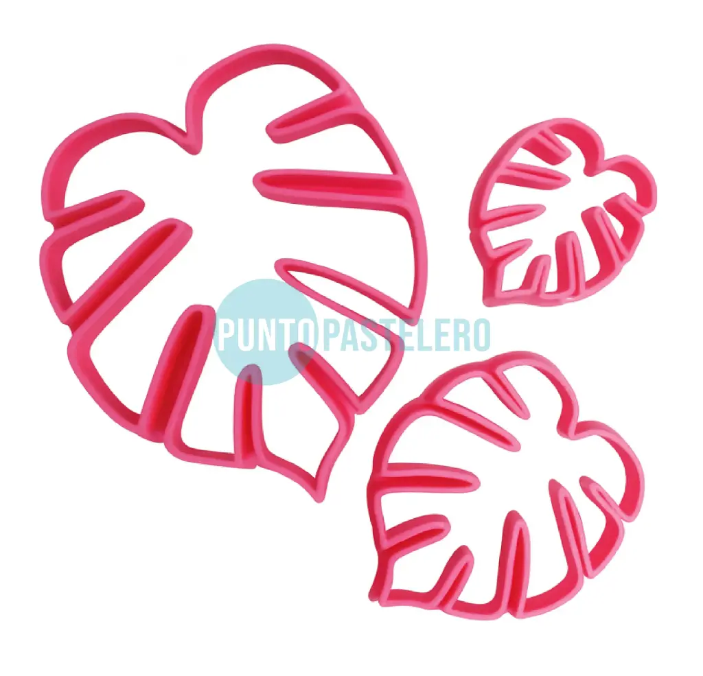 SET CORTANTE MARCADOR PLASTICO 3D HOJA TROPICAL (3 U.)