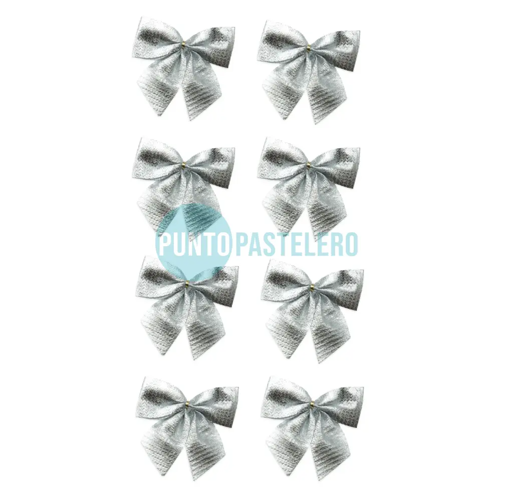 ADORNO NAVIDEÑO MOÑOS PLATEADOS 12 PZ (5.5CM) 