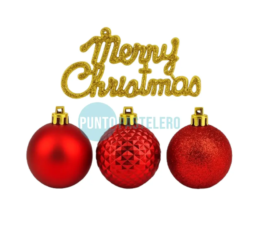 ADORNO ESFERA NAVIDEÑA MODELOS SURTIDOS (4 CM) (9 PZ) (COLORES VARIOS)