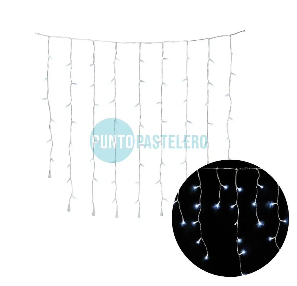 [6978202500281] LLUVIA LED DAEWOO 96 LUCES 3M (30CM/45CM/15CM) FRIO (220V) (LD018F)