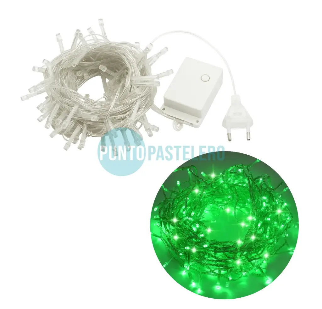 GUIRNALDA LED DAEWOO 100 LUCES VERDE (10MT) 10 SECUENCIAS (220V) (LD007V)
