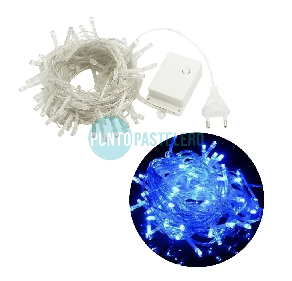 GUIRNALDA LED DAEWOO 100 LUCES AZUL (10MT) 10 SECUENCIAS (220V) (LD007A)