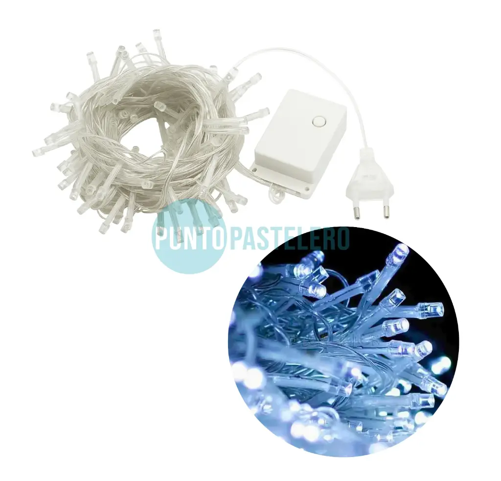 [6978202500229] GUIRNALDA LED DAEWOO 100 LUCES FRIA (10MT) 10 SECUENCIAS (220V) (DW-007F)