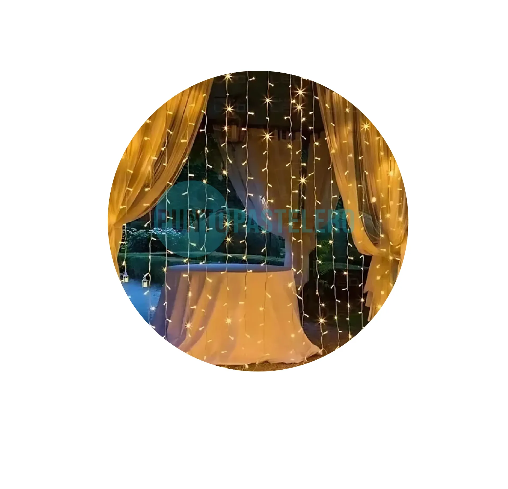 CORTINA LED 300 LUCES ENCHUFE INTERCONECTABLE CALIDA (3X3 MT.) (YL-33)