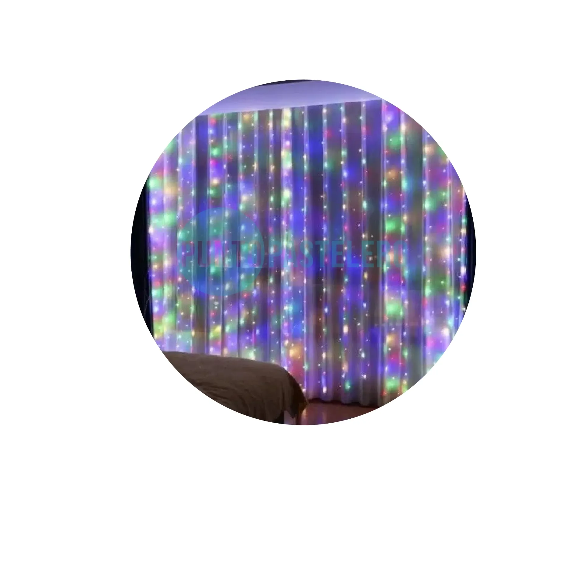CORTINA LED 192 LUCES MULTICOLOR (3X2 MT.) (LD016M) (10 SECUENCIAS) (220 V)